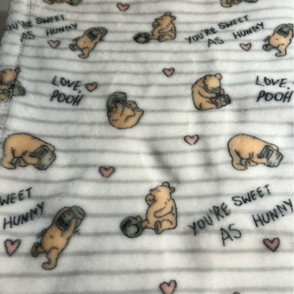 Winnie the Pooh Bear Collection Baby Blanket Love You're Sweet as Hunny Honey